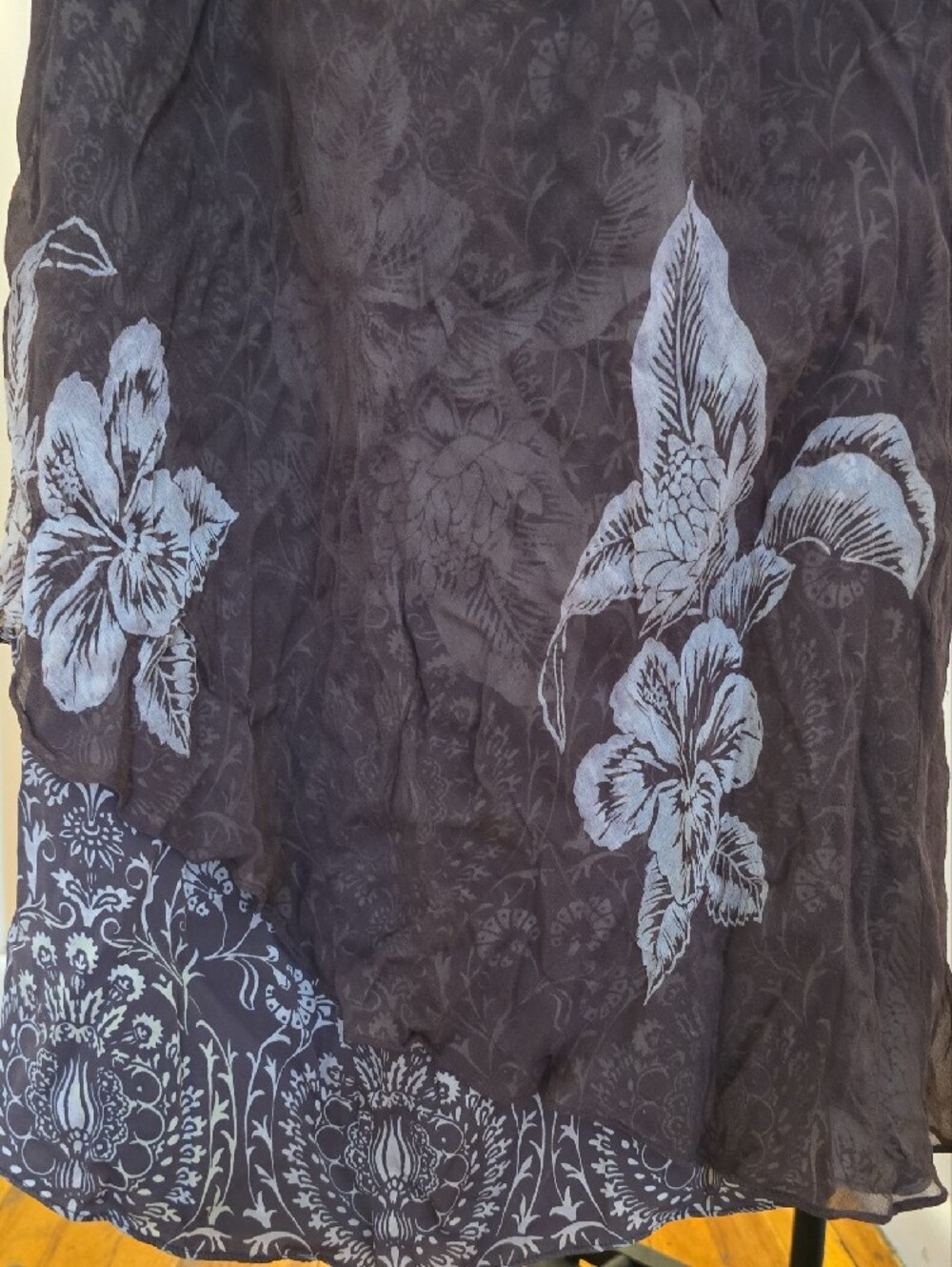 Tommy Bahama Brown and Cream Floral Silk Dress - Picture 3 of 5